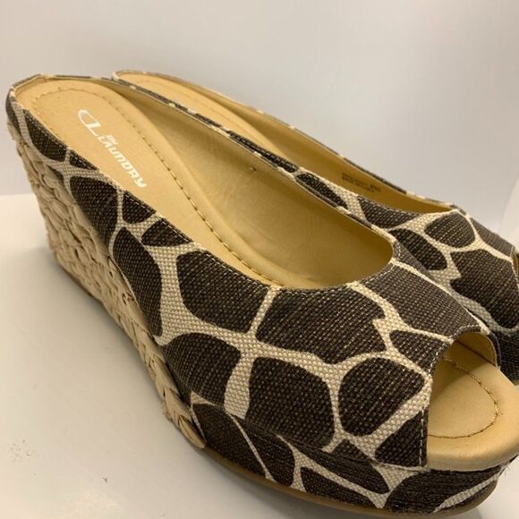 CL by Laundry Giraffe Print Platform Open Toe Mule Shoe - Picture 3 of 8
